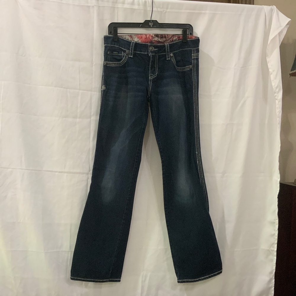 Adiktd Dark Wash Western Denim Jeans Women's size 8/30 Inseam 35 long pre-owned